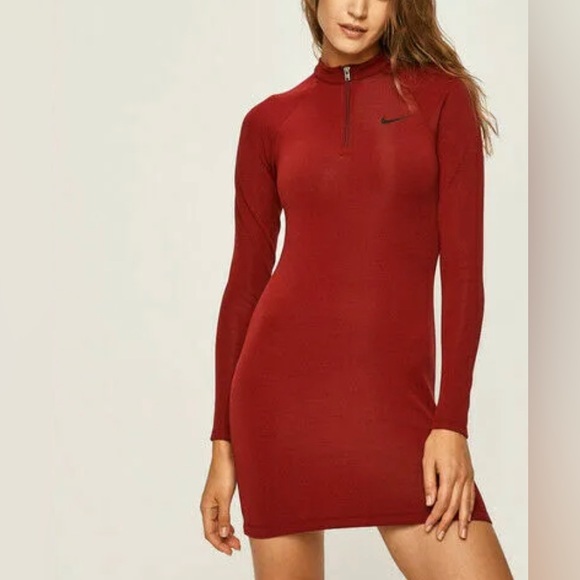 Nike dress Sportswear Long-Sleeve
Dress Burgundy Red Wine Size M - Picture 2 of 5
